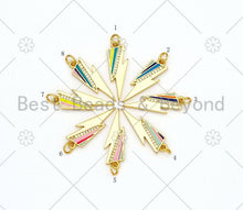Load image into Gallery viewer, Colorful Enamel Lightning Shape Pendant, 18K Gold Filled Ena