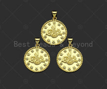 Load image into Gallery viewer, Gold Filled CZ Micro Pave Pattern Medallion Shape Pendant,18K Gold Filled Charm, Necklace Bracelet Charm Pendant,19x21mm,Sku#LK359