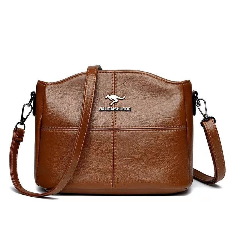 Women's Genuine Leather Embroidered Crossbody Bag – Large Capacity Shoulder Bag