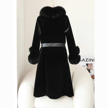 Load image into Gallery viewer, Thickened Faux Mink Coat With Large Fur Collar For Women