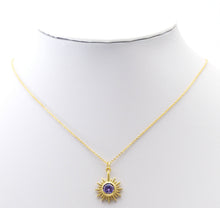 Load image into Gallery viewer, Purple CZ Gold North Star Sunflower Charm, Sku#LK763