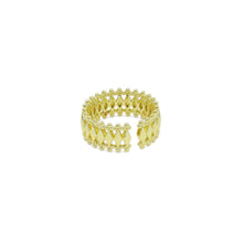 Load image into Gallery viewer, Gold Silver Rhombus Diamond Band Ring, Sku#A158