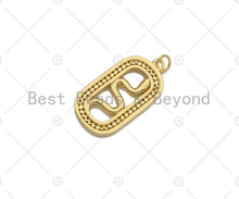 Load image into Gallery viewer, CZ Micro Pave Snake On Oval Shape Pendant/Charm,Cubic Zirconia Gold Charm, Necklace Bracelet Charm Pendant,15x28mm, Sku#LD31