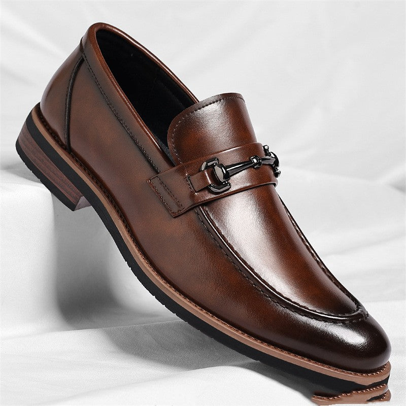 Men's Pointed Toe Business Dress Shoes - Breathable Non-Slip Leather Oxfords