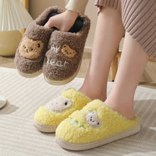 Load image into Gallery viewer, Unisex Bear Plush House Slippers | Anti-Slip Warm Indoor Shoes