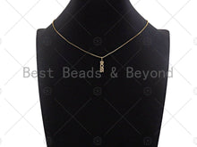 Load image into Gallery viewer, CZ Micro Pave Boss Letter Charm/Pendant,Letter Shape Charm, Boss Pave Pendant, Gold plated charm, 5x22mm,Sku#JL19