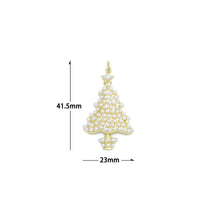 Load image into Gallery viewer, White Pearl Christmas Trees Charm Pendant,Sku#A480