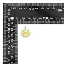Load image into Gallery viewer, CZ Gold Petal Flower Dragonfly Charm Pendant, Sku#LK1190