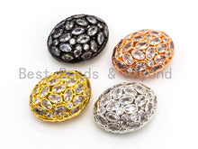 Load image into Gallery viewer, 25mm/18mm CZ Micro Pave Large Oval Spacer Beads Diamond Crystal for Bracelet/Necklace, Cubic Zirconia Large Space Beads, 1pc, sku#G303