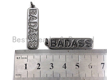 Load image into Gallery viewer, CZ Badass Micro Pave Long Bar Alphabet Pendant, Cubic Zirconia Strip Pendant, Micro pave letter pendant, 9x27mm, sku#X137