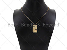 Load image into Gallery viewer, 14K Gold Filled Tarot Card Charm, Sun Star Moon Rectangle Shape Pendant,Gold Medallion Charm, Tarot Card Necklace  Pendant,18x34mm, Sku#CP16