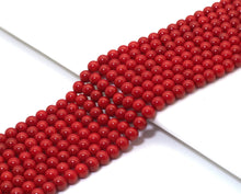 Load image into Gallery viewer, Natural High Quality Red Coral Round Smooth Beads, Sku#U1494