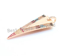 Load image into Gallery viewer, CZ Micro Pave Mixed Color Triangle Pendant with Diamond Bail, Cubic Zirconia Pendant,17x41mm, sku#F9