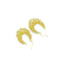 Load image into Gallery viewer, Gold Silver Twisted Oval Earrings, Sku#A261