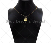 Load image into Gallery viewer, 18K Dainty Gold Fashion Bag Shape Pendant/Charm,Gold Bag Medallion Charm, Necklace Bracelet Charm Pendant,18x17mm, Sku#LK232