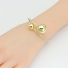 Load image into Gallery viewer, CZ Tennis Round Ball End Adjustable Bracelet, Sku#A452