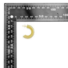 Load image into Gallery viewer, Gold Silver Swirl Spring Half Circle Earrings, Sku#A240