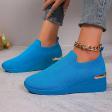 Load image into Gallery viewer, Women's Flyknit Mesh Breathable Wedge Sneakers | Slip-On Platform Casual Shoes