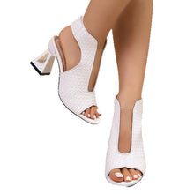 Load image into Gallery viewer, Women's Plus-Size Open-Toe Mid Heel Sandals