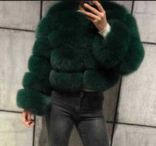 Load image into Gallery viewer, Faux Fox-fur Patchwork Thickened Warm Fur Coat