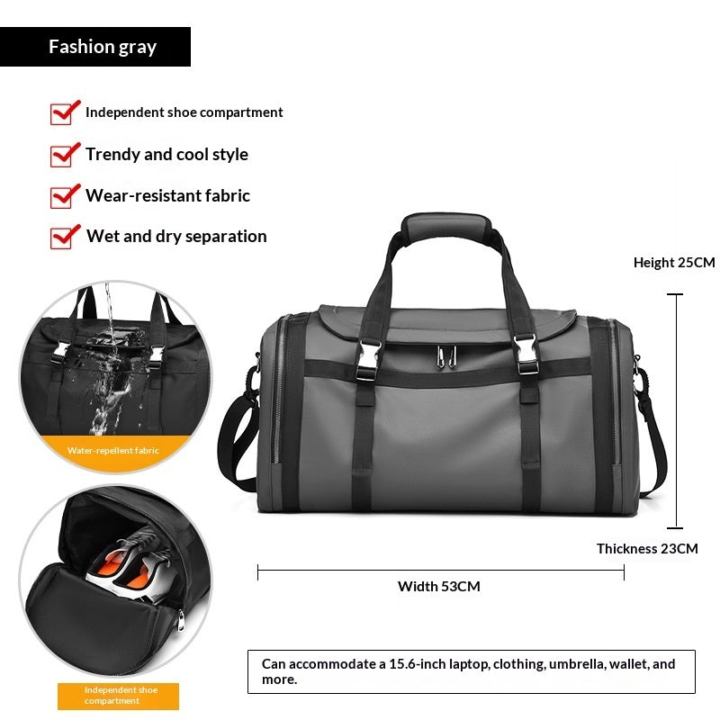 Large Travel Bag with Separate Shoe Compartment