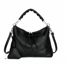 Load image into Gallery viewer, Women's Genuine Leather Chain Shoulder Crossbody Bag with Triangle Pouch
