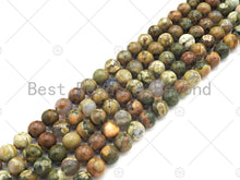 Load image into Gallery viewer, High Quality Nutural Smooth Round Rhyolite Beads, 6mm/8mm/10mm/12mm Green Brown Genuine Beads, 15.5'' Full Strand, Sku#U1141
