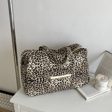 Load image into Gallery viewer, Leopard Print Canvas Women's Shoulder Bag – Streetwear Everyday Tote