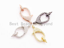 Load image into Gallery viewer, CZ Micro Pave Teardrop Lobster Claw Clasp, H42