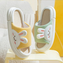 Load image into Gallery viewer, Unisex Rabbit Slippers Linen House Shoes | Breathable Anti-Slip Flip-Flops