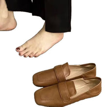 Load image into Gallery viewer, Women's French-Style Retro Square Toe Flat Casual Shoes - Slip-On Comfort Loafers