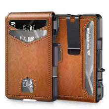 Load image into Gallery viewer, Carbon Fiber Slim Folding Cardholder Wallet for Men – Minimalist PU Leather Bifold