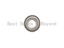 Load image into Gallery viewer, Antique Silver CZ Large Hole Cylinder/Drum Barrel Micro Pave Beads, sku#X125
