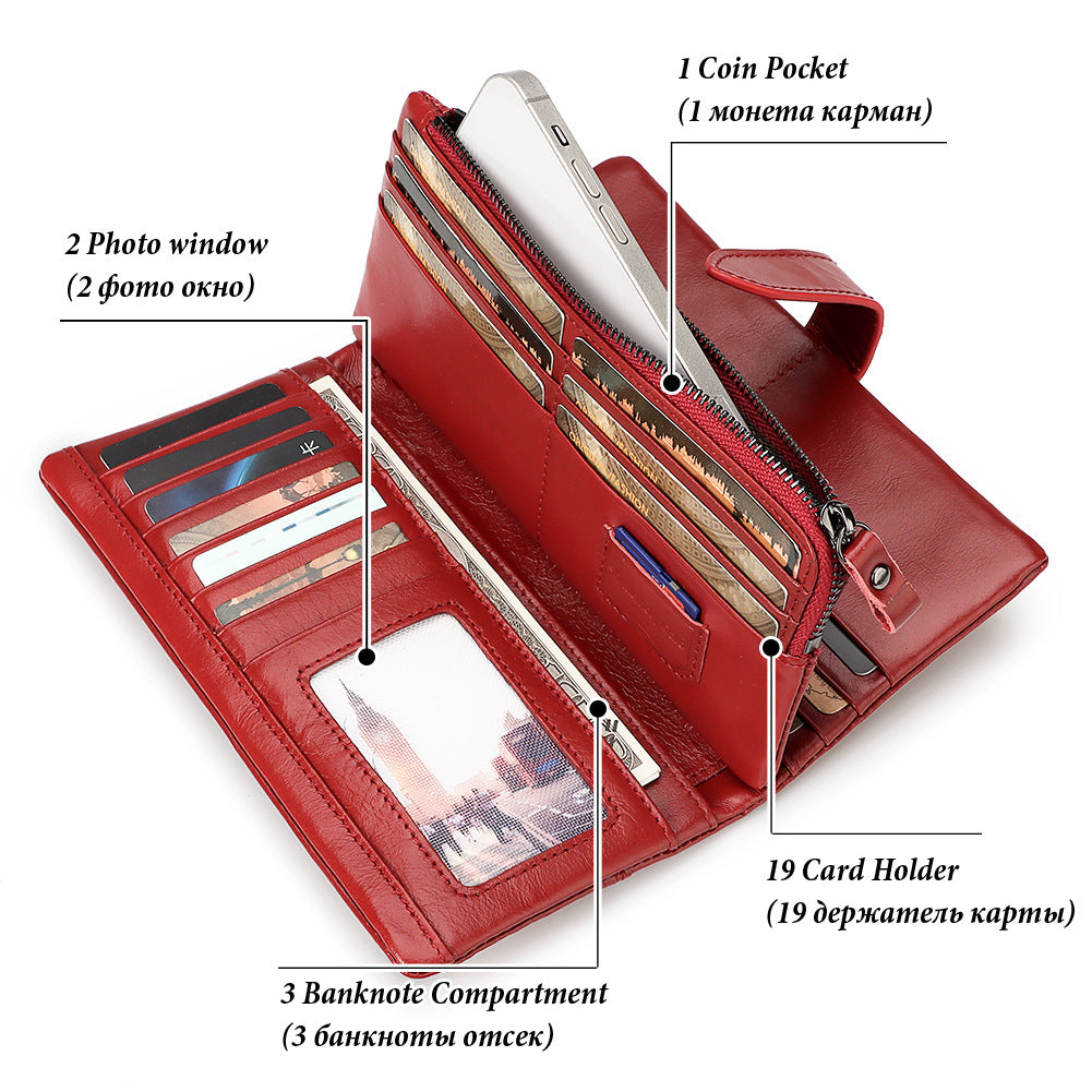 Genuine Leather Phone Bag for Women – RFID Crossbody Wallet with Card Slots