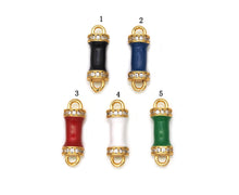 Load image into Gallery viewer, CZ Enamel Tube Shape Connector, Sku#LK595