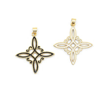 Load image into Gallery viewer, Black white enamel Chinese Knot Flower Charm, Sku#LK823