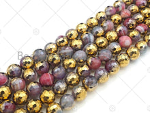 Load image into Gallery viewer, Half Gold Plated Agate Beads, 8mm/10mm/12mm, UA131