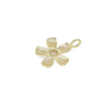 Load image into Gallery viewer, Gold Silver CZ Flower Charm, Sku#ML73/F489