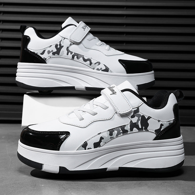 Kids Transforming Roller Skate Running Shoes – Boys & Girls | Retractable Wheel Sneakers