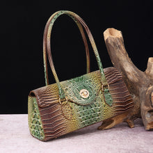 Load image into Gallery viewer, Women's Crocodile-Print Shoulder Tote Bag - Retro European Style PU Leather Handbag