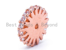 Load image into Gallery viewer, 6mm/9mm/11mm CZ Micro Pave Coin Spacer Beads, Cubic Zirconia Space Beads, Gold/Rose gold/Silver/Black Space Beads, 1pc/5pcs, sku#C26