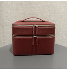 Load image into Gallery viewer, Genuine Leather Travel Jewelry Organizer Tote - Multi-Functional Makeup Storage Bag