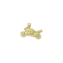 Load image into Gallery viewer, Gold 3D Motorbike motorcycle motor vehicle Charm Pendant, Sku#LD682