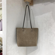 Load image into Gallery viewer, Retro Suede-Like Fabric Simple Handheld Shoulder Tote Bag
