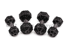 Load image into Gallery viewer, Black CZ Pave Dumbbell Micro Pave Beads, Cubic Zirconia Spacer Beads, Fitness Barbell Spacer, Men's Bracelet Charms, 6x16/7x17mm sku#G330