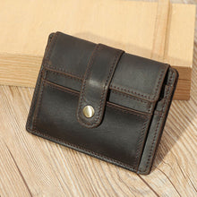 Load image into Gallery viewer, Men's Minimalist Genuine Leather Coin &amp; Transit Card Holder Wallet