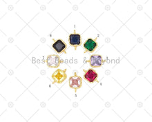 Load image into Gallery viewer, Colorful CZ Micro Pave Square Shape Connector,18K Gold Filled Links, Necklace Bracelet Charm,7x12mm,Sku#LK478