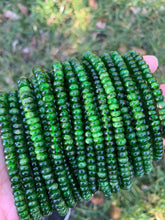 Load image into Gallery viewer, High Quality Genuine Green Diopside Rondelle Smooth Beads, 4x6mm/3x7mm Rare Diopside Beads, 15.5'' Full Strand, SKU#U1204