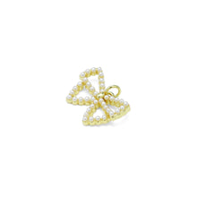 Load image into Gallery viewer, White Pearl Gold Bowknot Charm Pendant, bow charm, Sku#LK955
