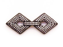 Load image into Gallery viewer, CZ Micro Pave Double Diamond Fold Over Multi-Stand Clasp, Cubic Zirconia Buckle Clasps,17x42mm,1pc, sku#H13